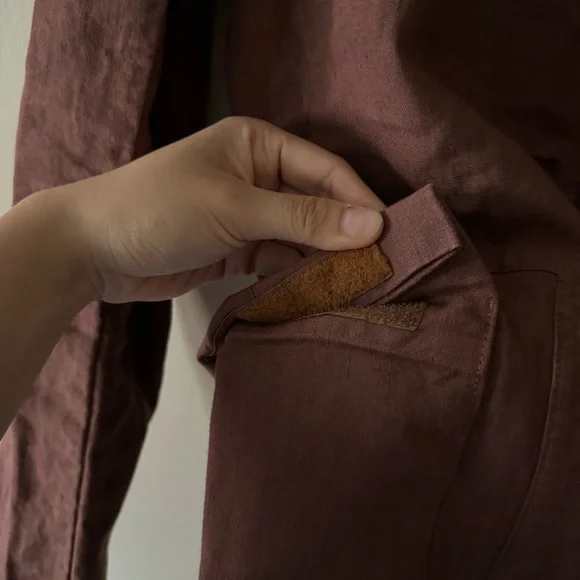 Vintage Jil Sander Terracotta Heavy Linen Jacket - Picture 4 of 7